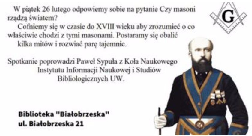 Czy Masoni rządzą światem? - wykład w bibliotece