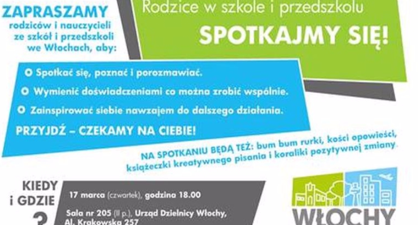 Rodzice w szkole – spotkajmy się 17 marca