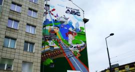 Plac Zawiszy - mural promujący bezpieczeństwo 