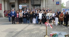 Odsłonięcie tablicy Franciszka Żwirki i Stanisława Wigury 