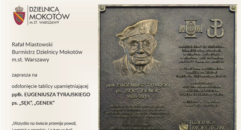Niedługo odsłonięcie tablicy pamięci Eugeniusza Tyrajskiego