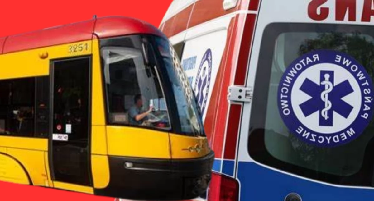Wypadek tramwaju i auta na Mokotowie
