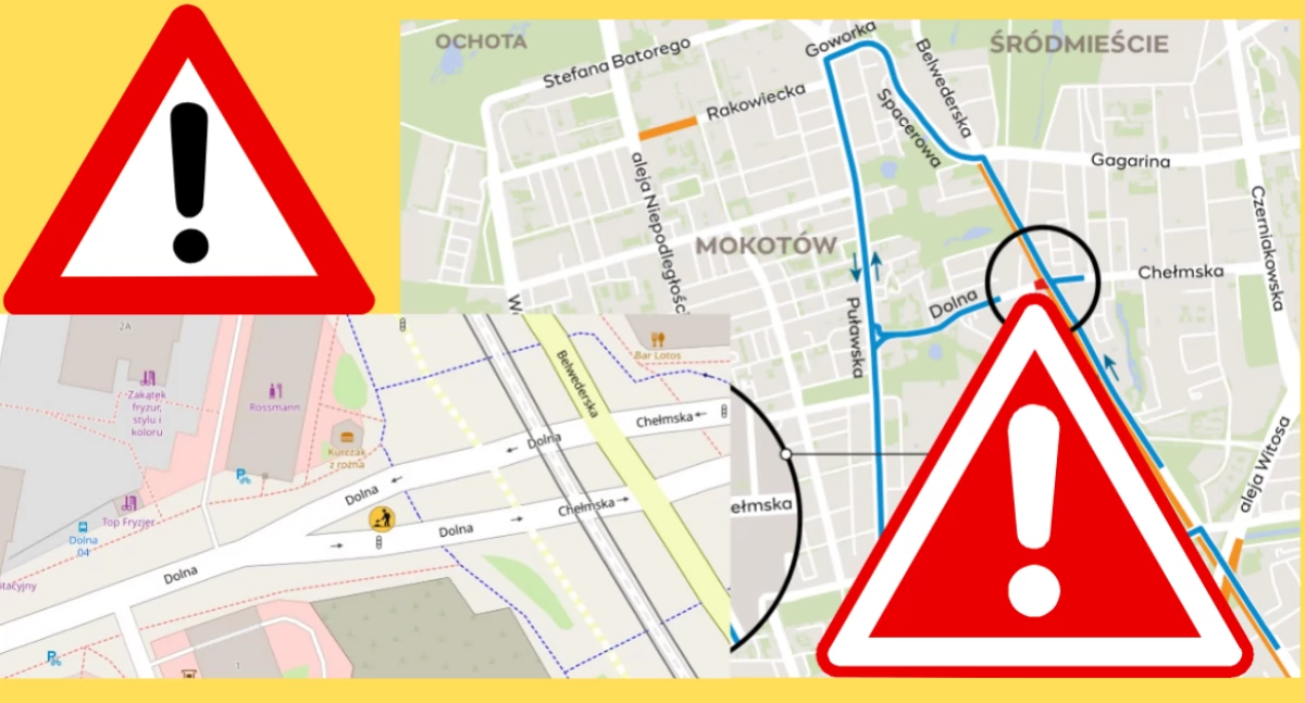 Budowniczowie trasy do Wilanowa zaplanowali prace. Na ul. Belwederskiej i nie tylko