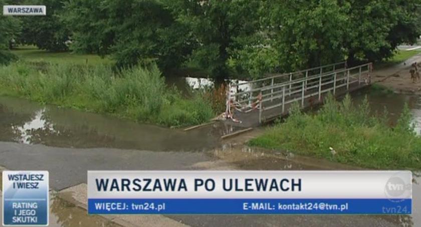 Potok Służewiecki wylał po raz kolejny, jak zwykle, po obfitych 3-dniowych opadach deszczu