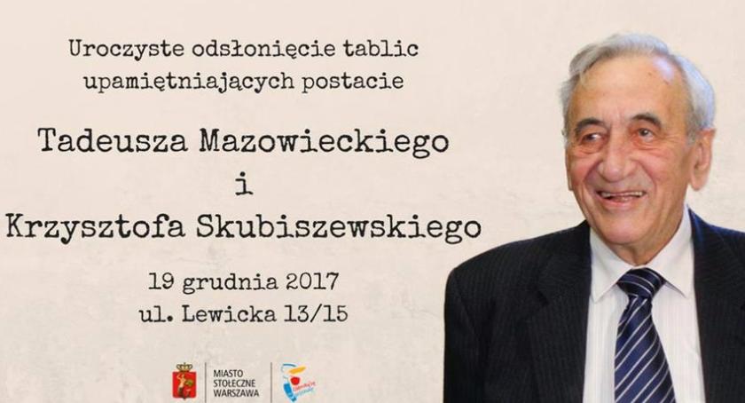 Tablica ku czci Tadeusza Mazowieckiego i Krzysztofa Skubiszewskiego zawiśnie przy ul. Lewickiej