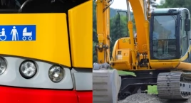 Koparka kontra autobus - al. Niepodległości