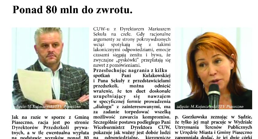 Ponad 80 milonów złotych do zwrotu.