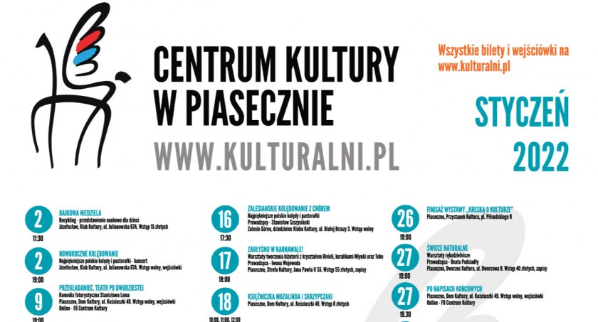 Wydarzenia kulturalne w styczniu 2022 w Piasecznie