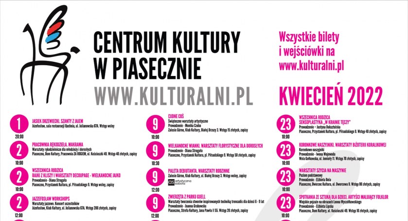 Wydarzenia kulturalne w kwietniu 2022 w Piasecznie