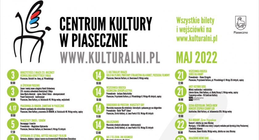 Wydarzenia kulturalne w maju 2022 w Piasecznie