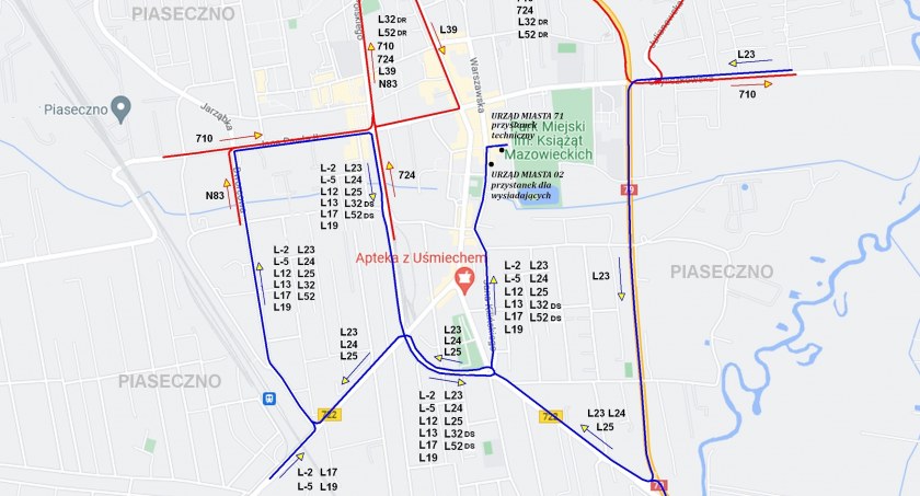 Zmiany w transporcie autobusowym - przebudowa ul. Chyliczkowskiej w Piasecznie