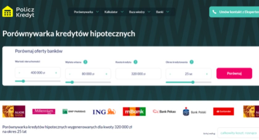 Porównywarka kredytów hipotecznych? Masz ją na wyciągnięcie ręki
