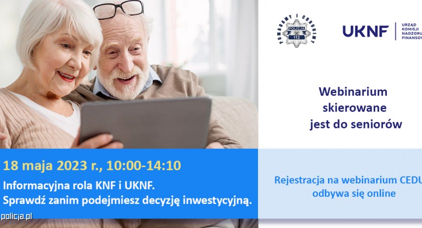 Informacyjna rola KNF i UKNF - webinarium dla seniorów CEDUR