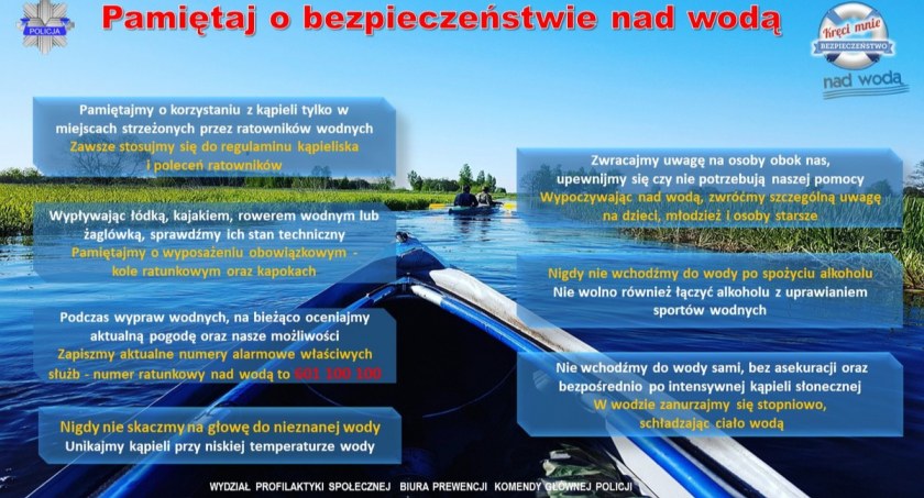 Zachowaj rozsądek podczas przebywania nad wodą