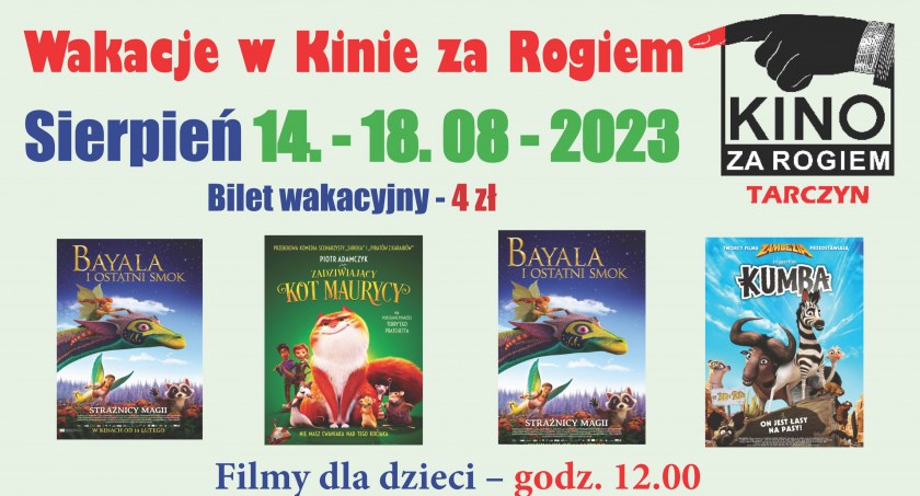 Wakacyjny repertuar „Kina za Rogiem” 14-18 sierpnia 2023