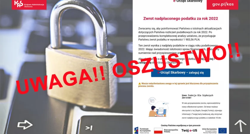 Uważajcie na fałszywe e-maile o zwrocie nadpłaconego podatku za 2022 r.