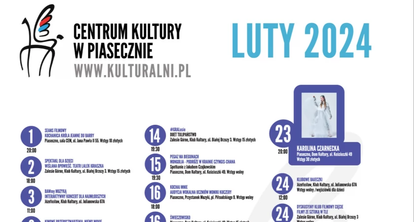 Wydarzenia kulturalne w lutym 2024 w Piasecznie