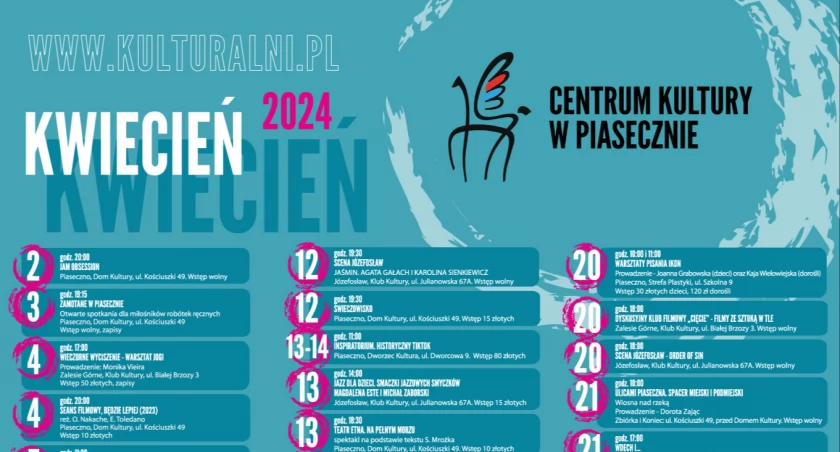 Wydarzenia kulturalne w kwietniu 2024 w Piasecznie