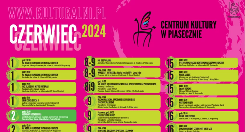 Wydarzenia kulturalne w czerwcu 2024 w Piasecznie