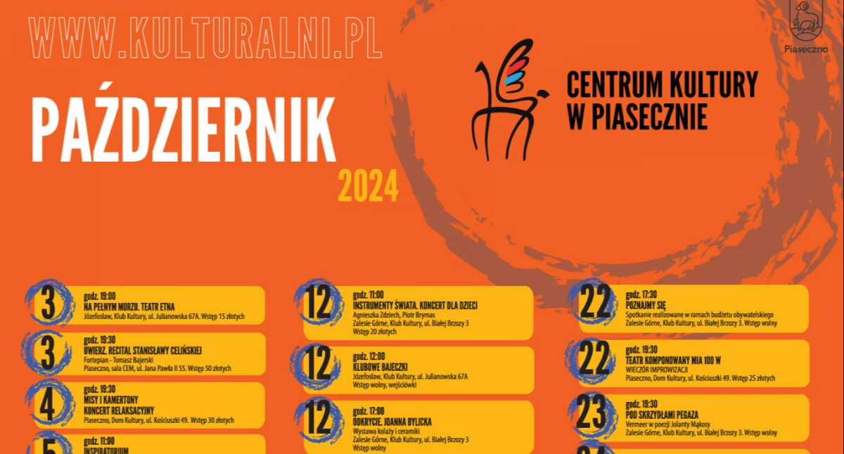 Wydarzenia kulturalne w październiku 2024 w Piasecznie