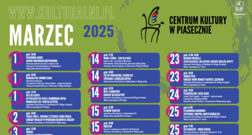 Wydarzenia kulturalne w marcu 2025 w Piasecznie