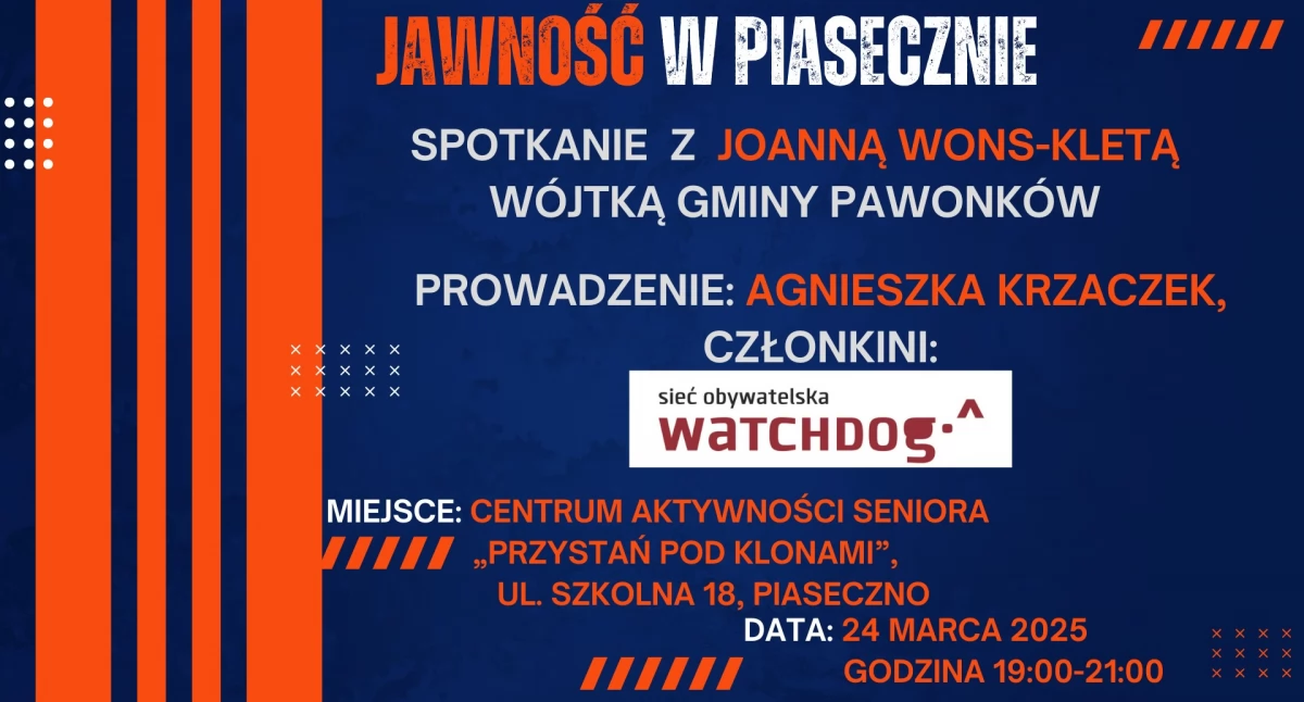 Jawność w Piasecznie spotkanie z Joanną Wons-Kletą wójtką Gminy Pawonków