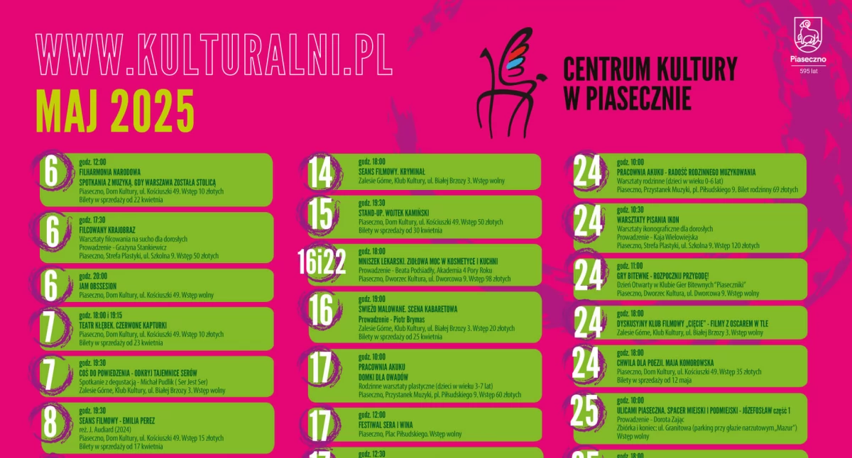 Wydarzenia kulturalne w maju 2025 w Piasecznie