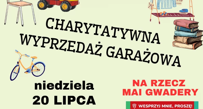 Charytatywna wyprzedaż garażowa na rzecz Mai Gwadery w Górze Kalwarii