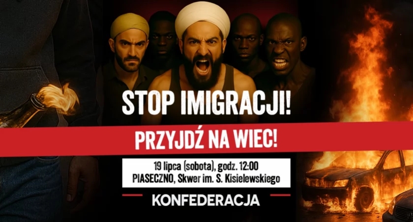 PROTEST STOP IMIGRACJI W PIASECZNIE