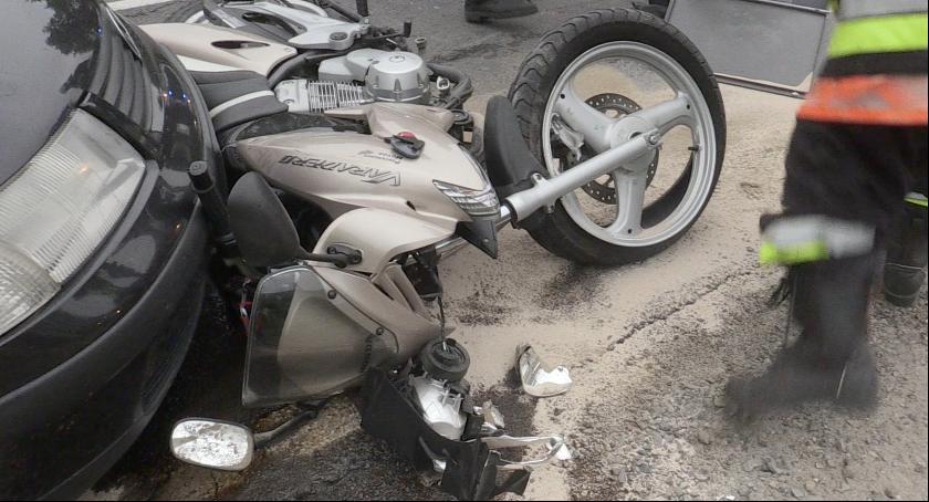 Wypadek motoru w Skolimowie.
