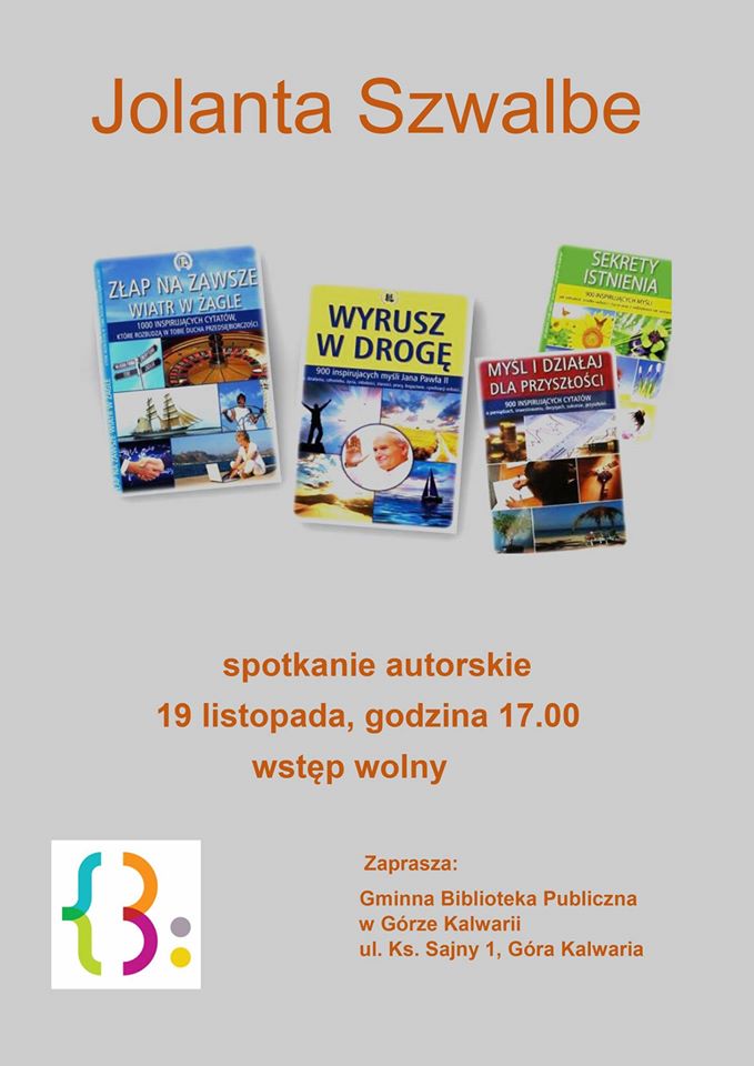 Spotkanie autorskie z Jolantą Szwalbe