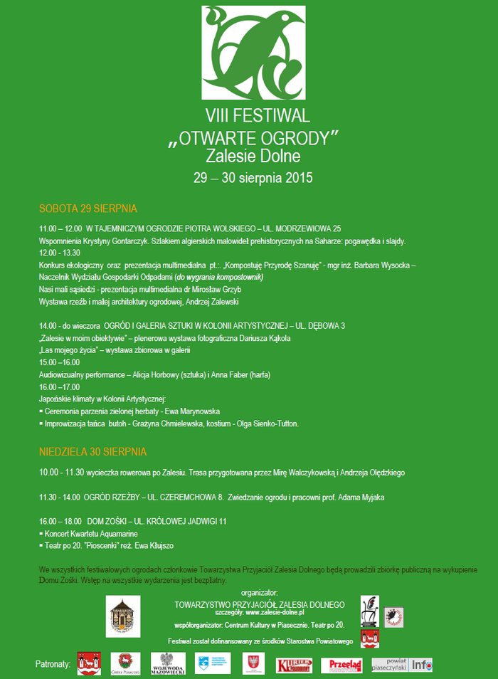 VIII edycja Festiwalu Otwarte Ogrody