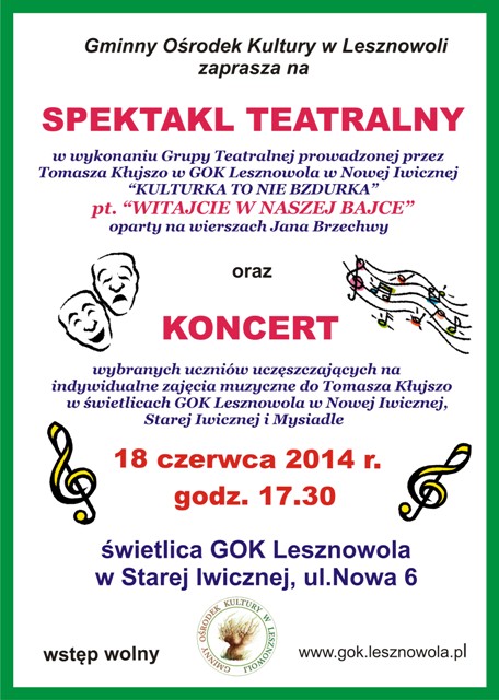Występy z okazji zbliżającego się zakończenia roku kulturalnego