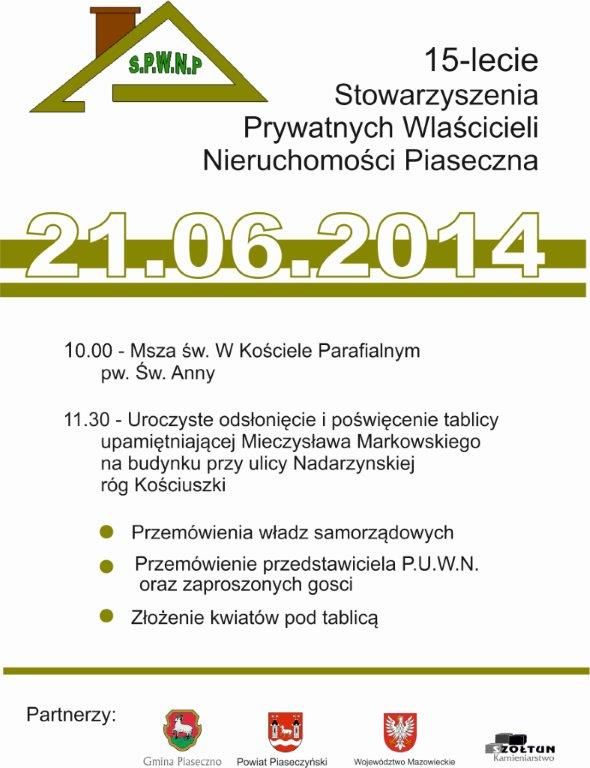 15-lecie Stowarzyszenia Prywatnych Właścicieli Nieruchomości Piaseczna