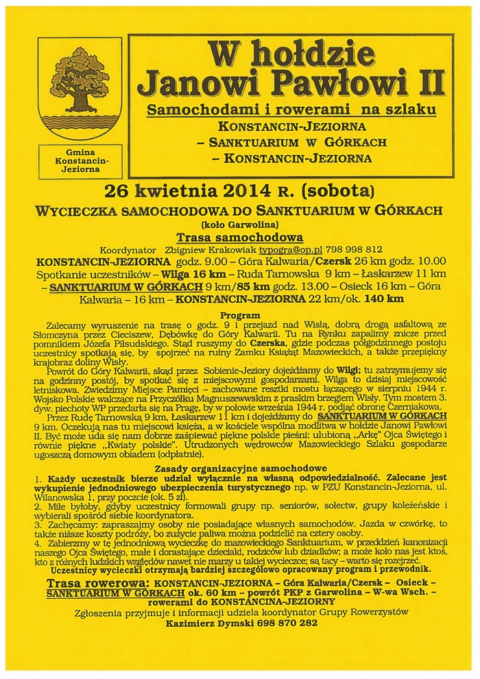 Pielgrzymka w hołdzie JPII