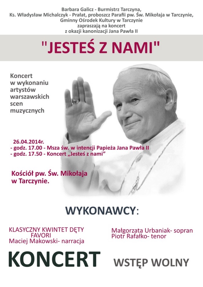 Koncert papieski w Tarczynie