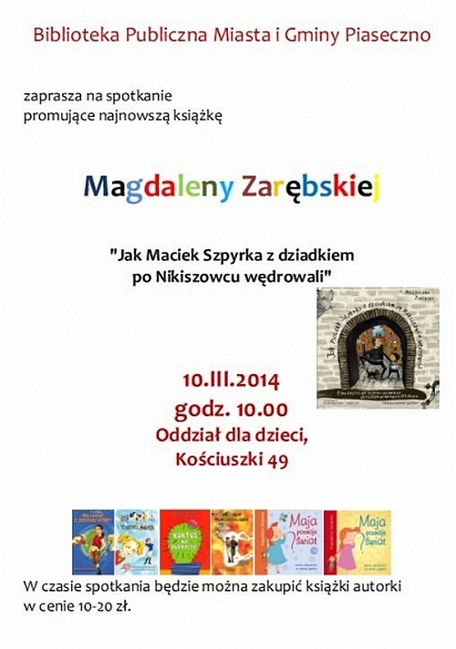 Magdalena Zarębska w bibliotece