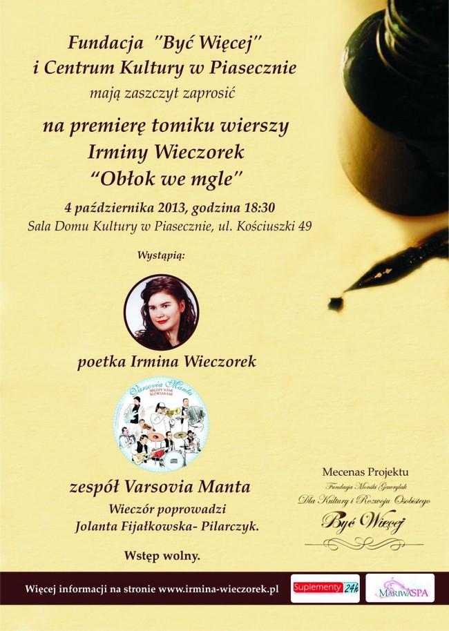 Premiera tomiku wierszy Irminy Wieczorek