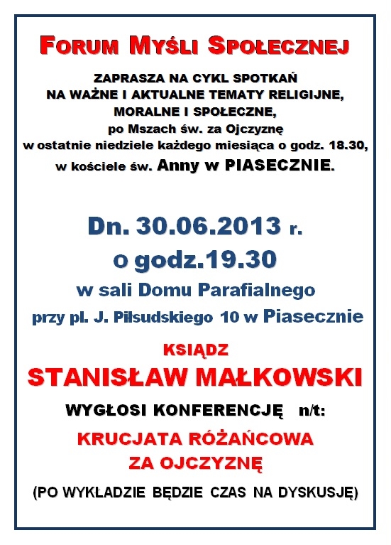 Msze św. za Ojczyznę