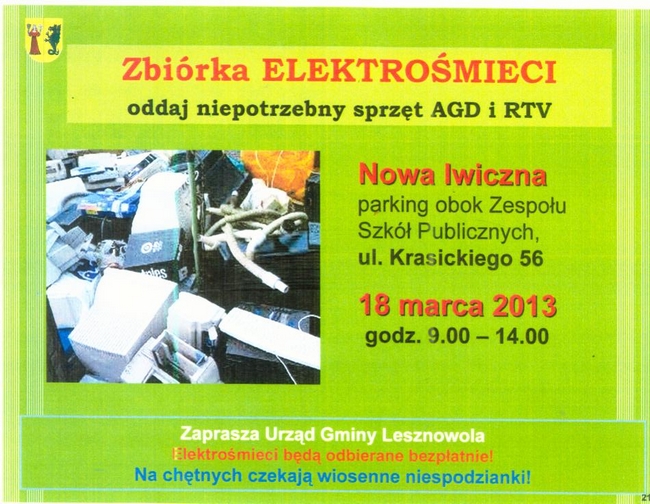 Zbiórka zużytego sprzętu AGD i RTV