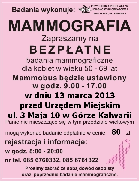 Bezpłatna mammografia