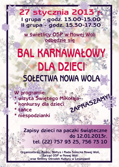 Bal karnawałowy dla dzieci