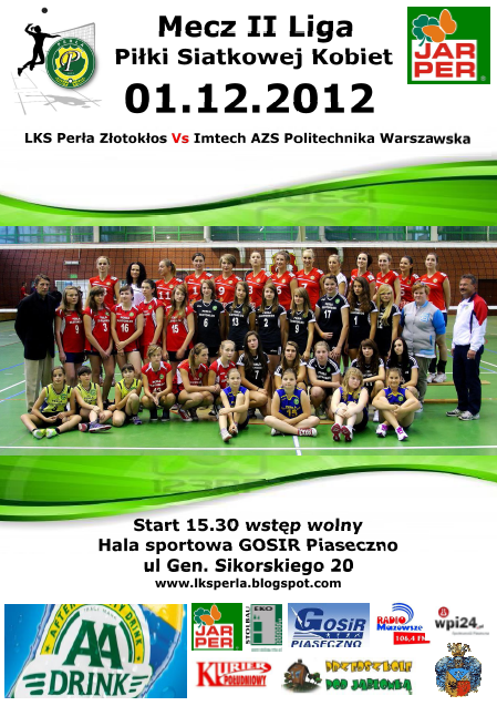 LKS Perła Złotokłos vs Imtech AZS Politechnika Warszawska