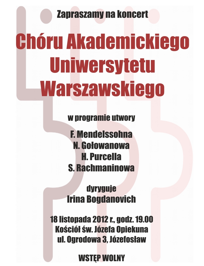 Koncert Chóru Akademickiego Uniwersytetu Warszawskiego