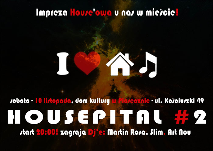 Housepital impreza z DJ Rosą