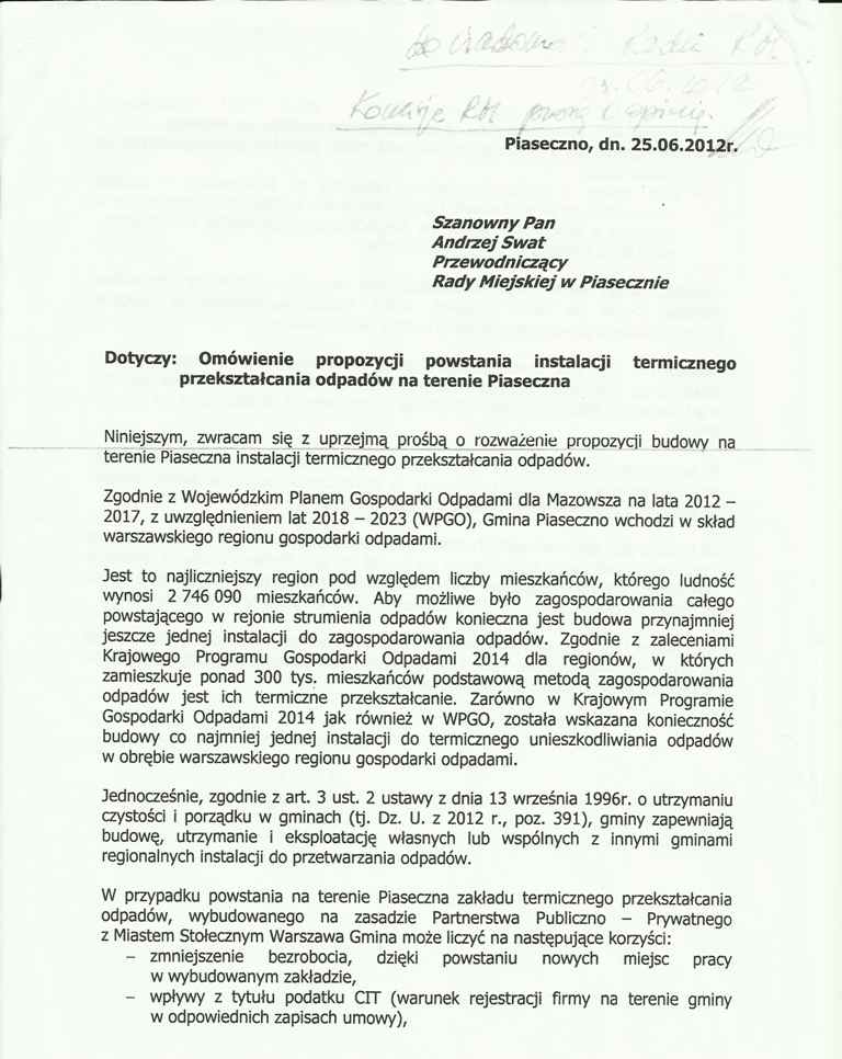 Czy powstanie spalarnia śmieci w Piasecznie?