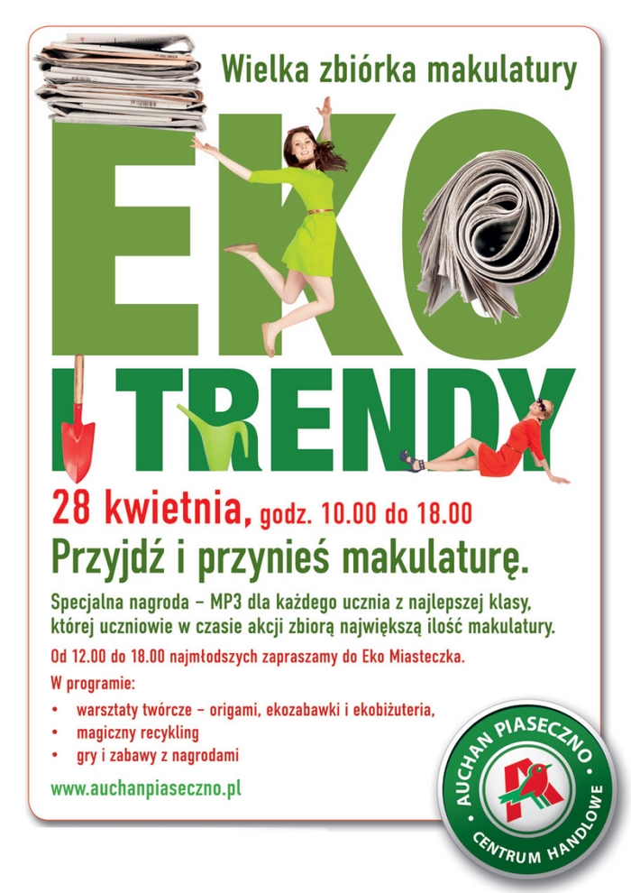 Zbiórka makulatury pod hasłem Eko i trendy w Piasecznie