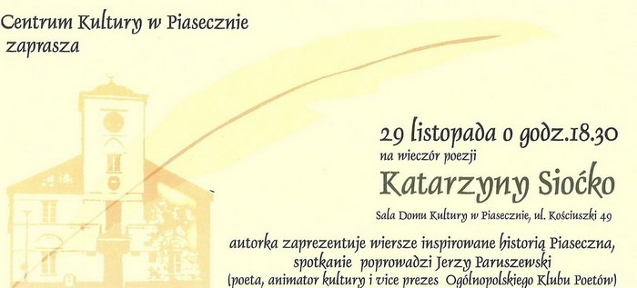Wieczór poezji Katarzyny Sioćko