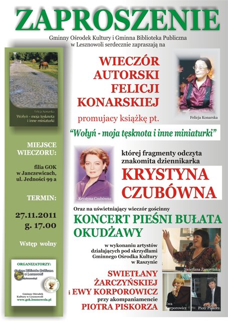 WIECZOR AUTORSKI FELICJI KONARSKIEJ