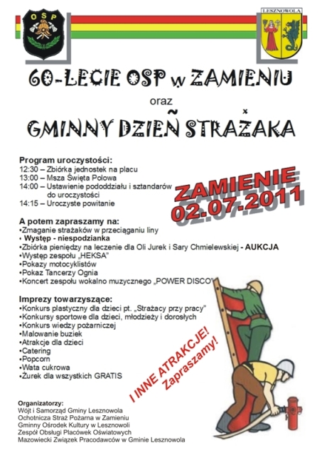 GMINNY DZIEŃ STRAŻAKA W ZAMIENIU